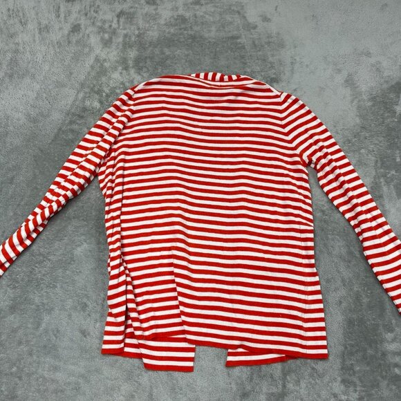 Banana Republic Red & White Stripe Lightweight Cardigan Sweater XL a0958 - Picture 5 of 6
